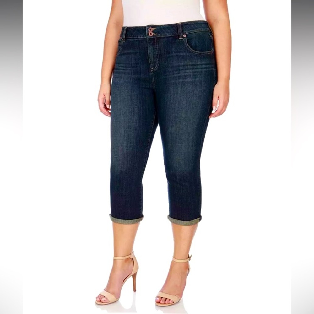 Size 16W Lucky Brand Emma Cropped Jean crop jeans high rise stretch BKE NWT 16
